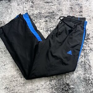 adidas Baggy Sweatpants Wide Leg Blue/ Black , Size M, 3-Stripe Pattern
